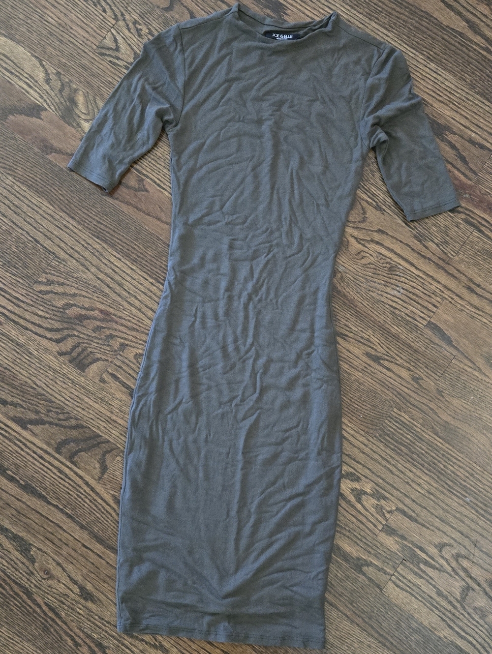 joe & elle olive bodycon midi dress | size xs | minimalist stretch dress